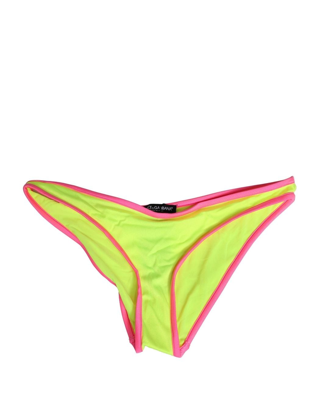 Dolce & Gabbana Yellow Pink Nylon Bottom Beachwear Bikini Underwear