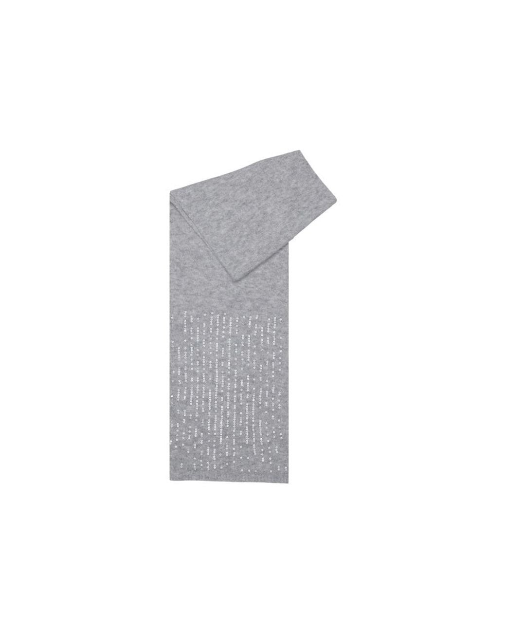 Pieces Gray Recycled Polyester Scarf