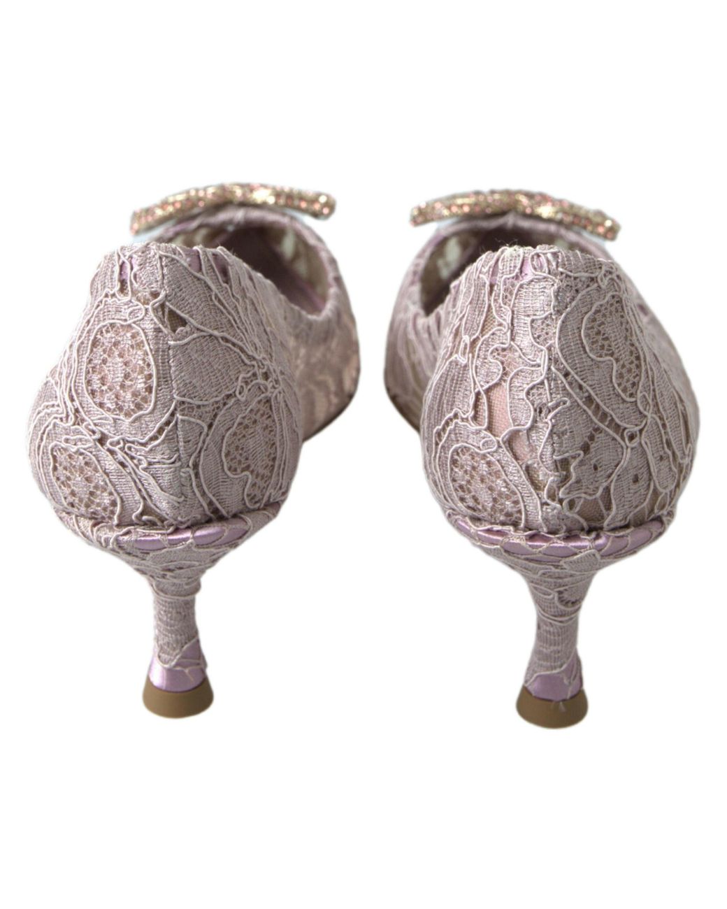 Dolce & Gabbana Black Floral Lace Dg Crystal Pumps Shoes