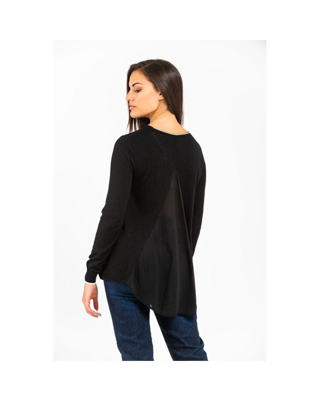 Gas Black Viscose Long Sleeve T