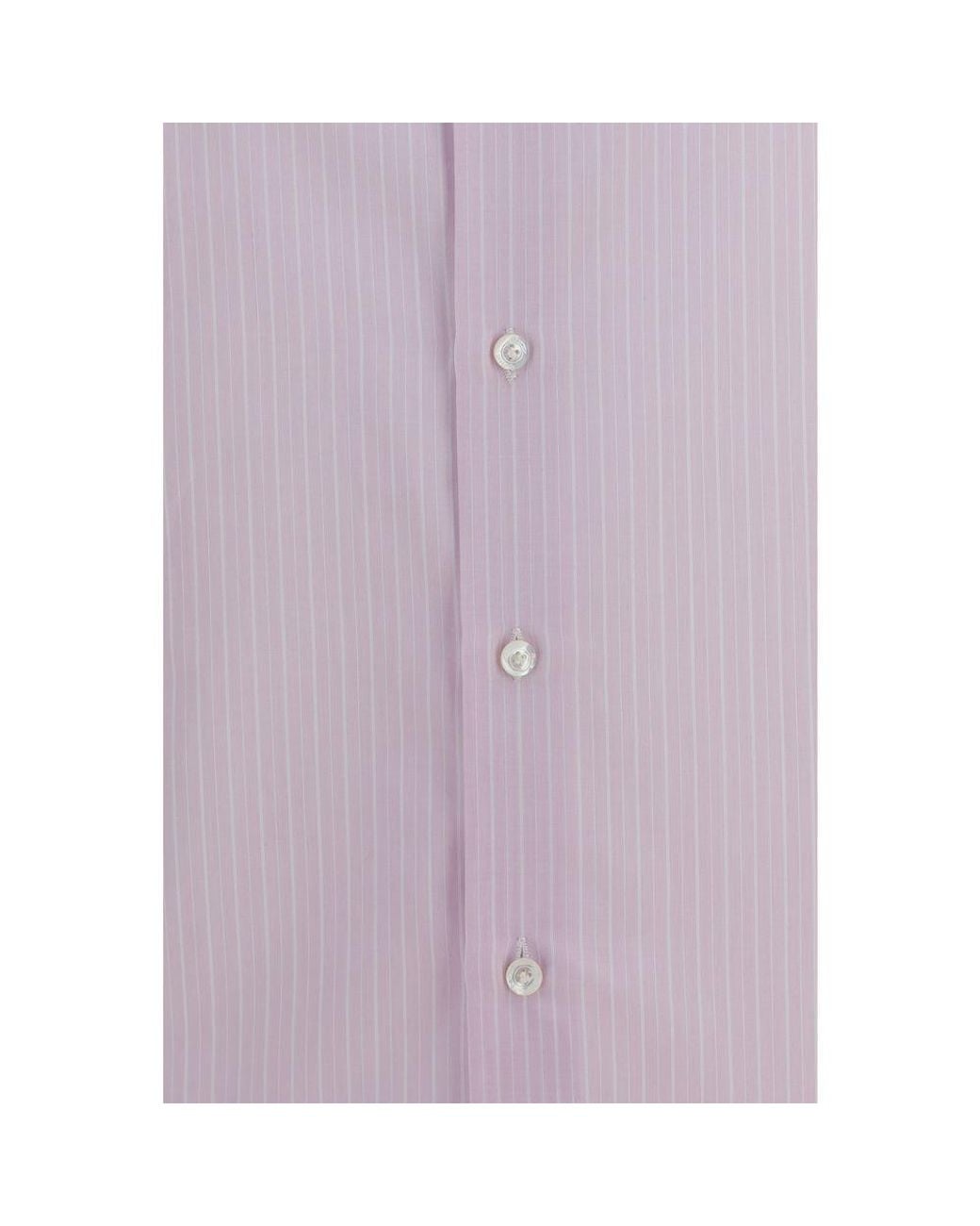Finamore 1925 Purple Cotton Dress Shirt for men