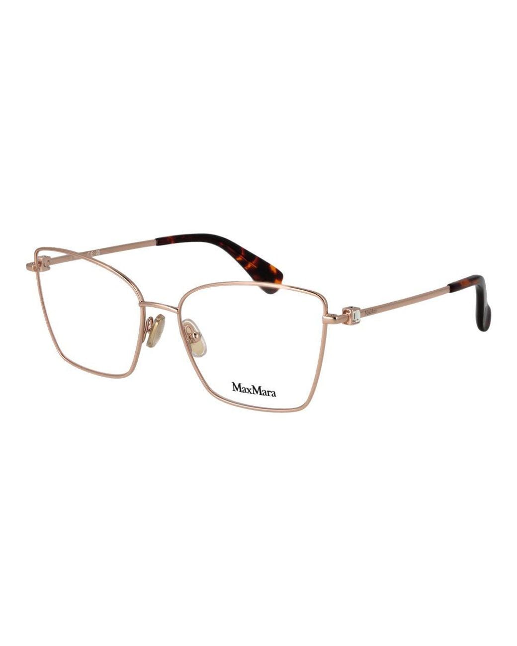 Max Mara Metallic Rose Gold Metal Glasses (frames)