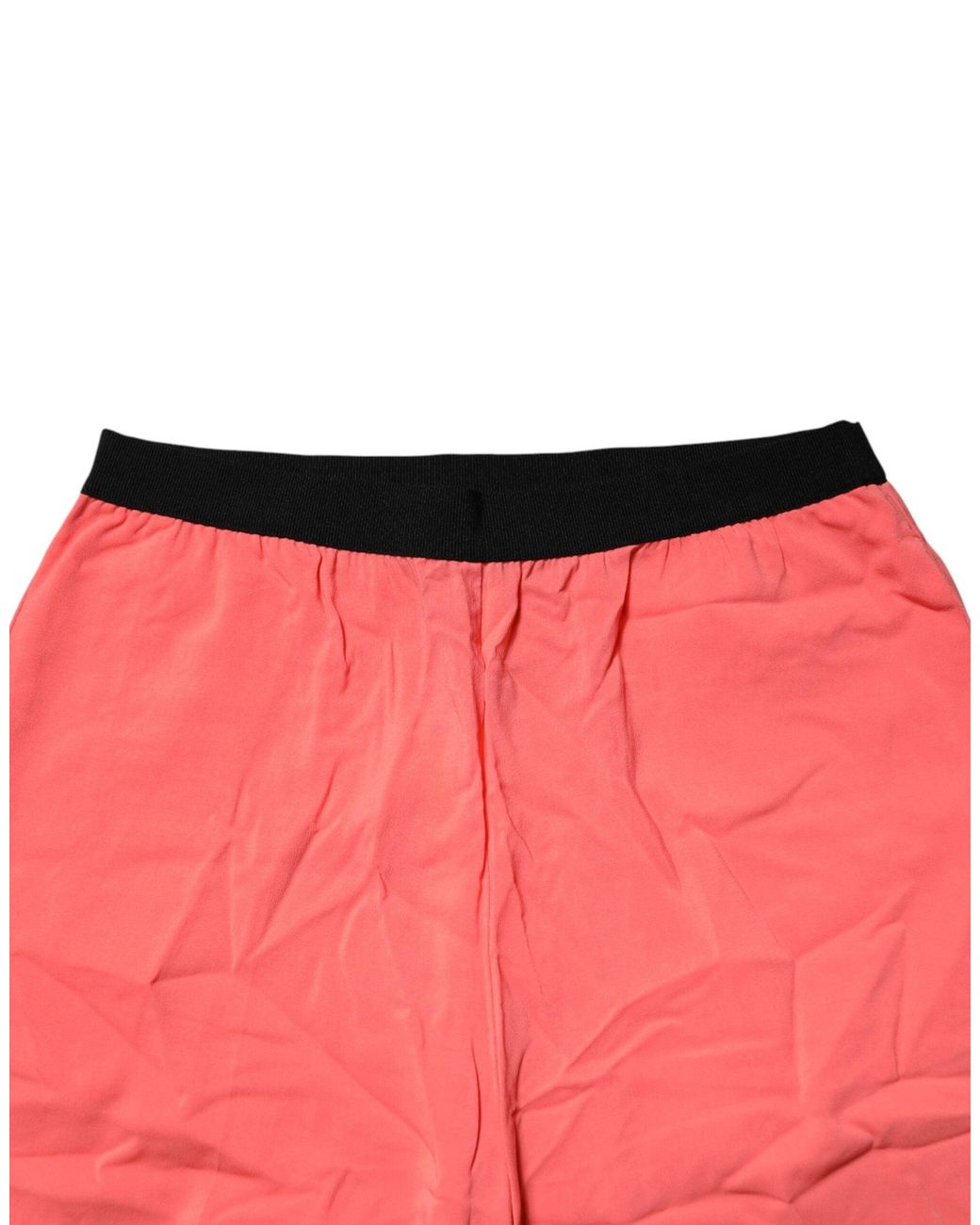 Jucca Red Neon Pink High Waist Straight Wide Leg Trouser Pants