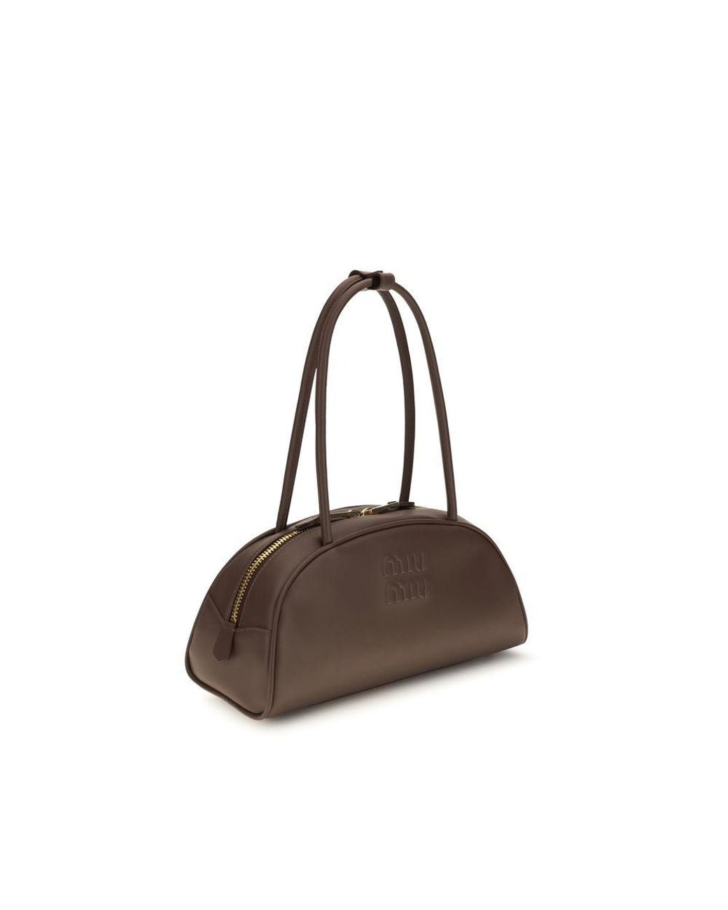 Miu Miu Brown Calf Leather Bos Taurus Shoulder Bag