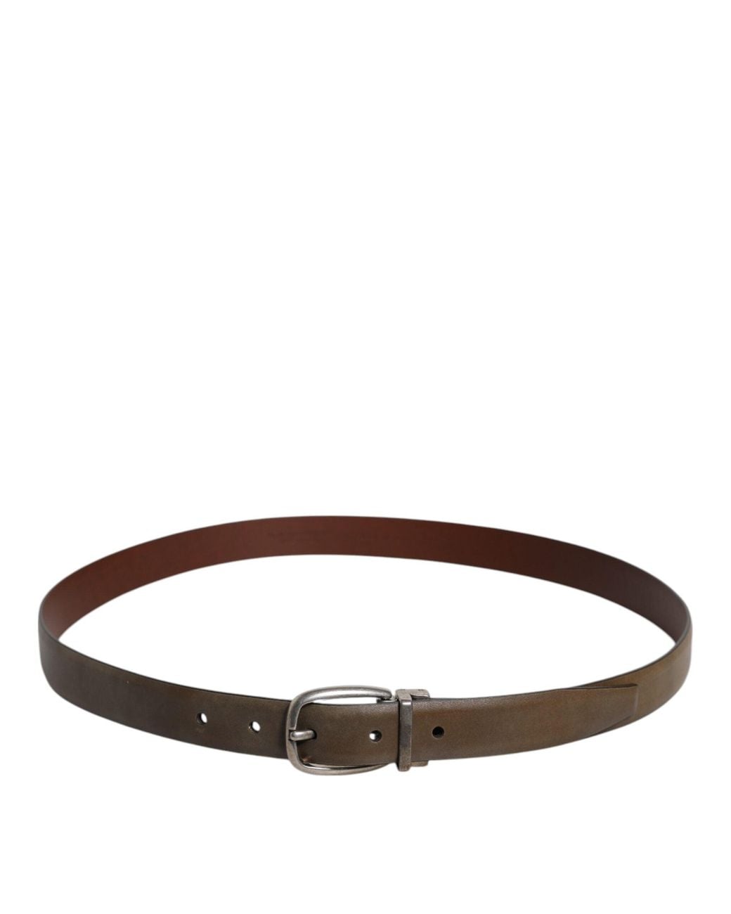 Dolce & Gabbana Brown Leather Belt With Metal Buckle for men
