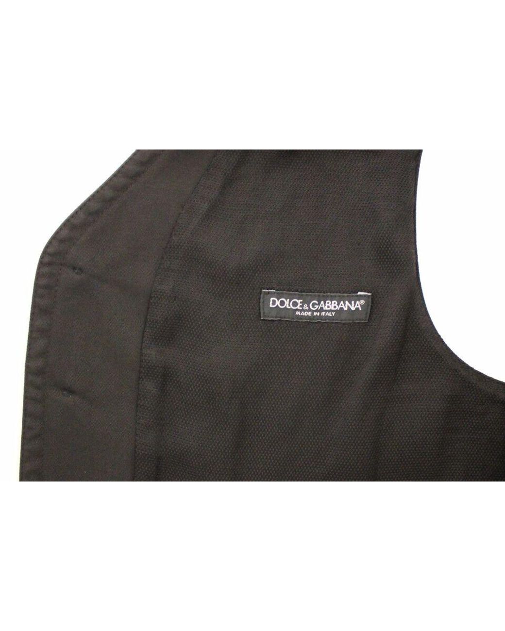 Dolce & Gabbana Blue Black Cotton Viscose Dress Vest Blazer for men