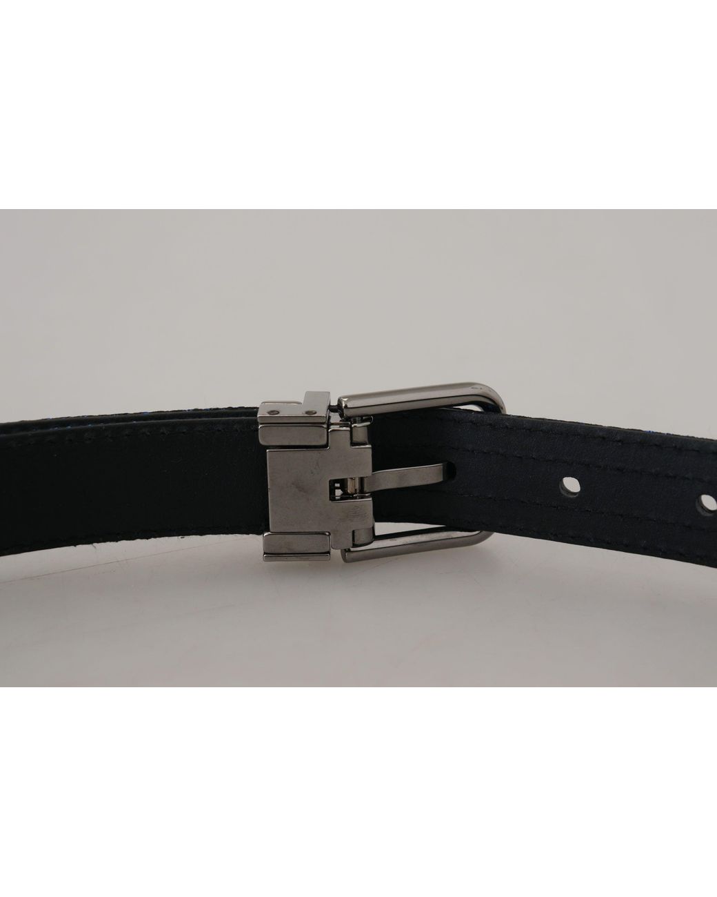 Dolce & Gabbana Black Elegant Jacquard Leather Belt for men