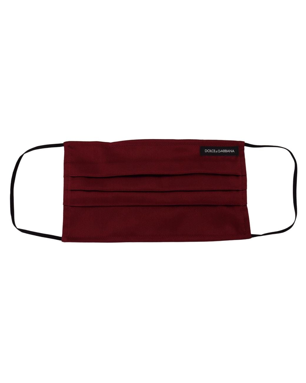 Dolce & Gabbana Red Silk Pleated Elastic Ear Strap Face Mask