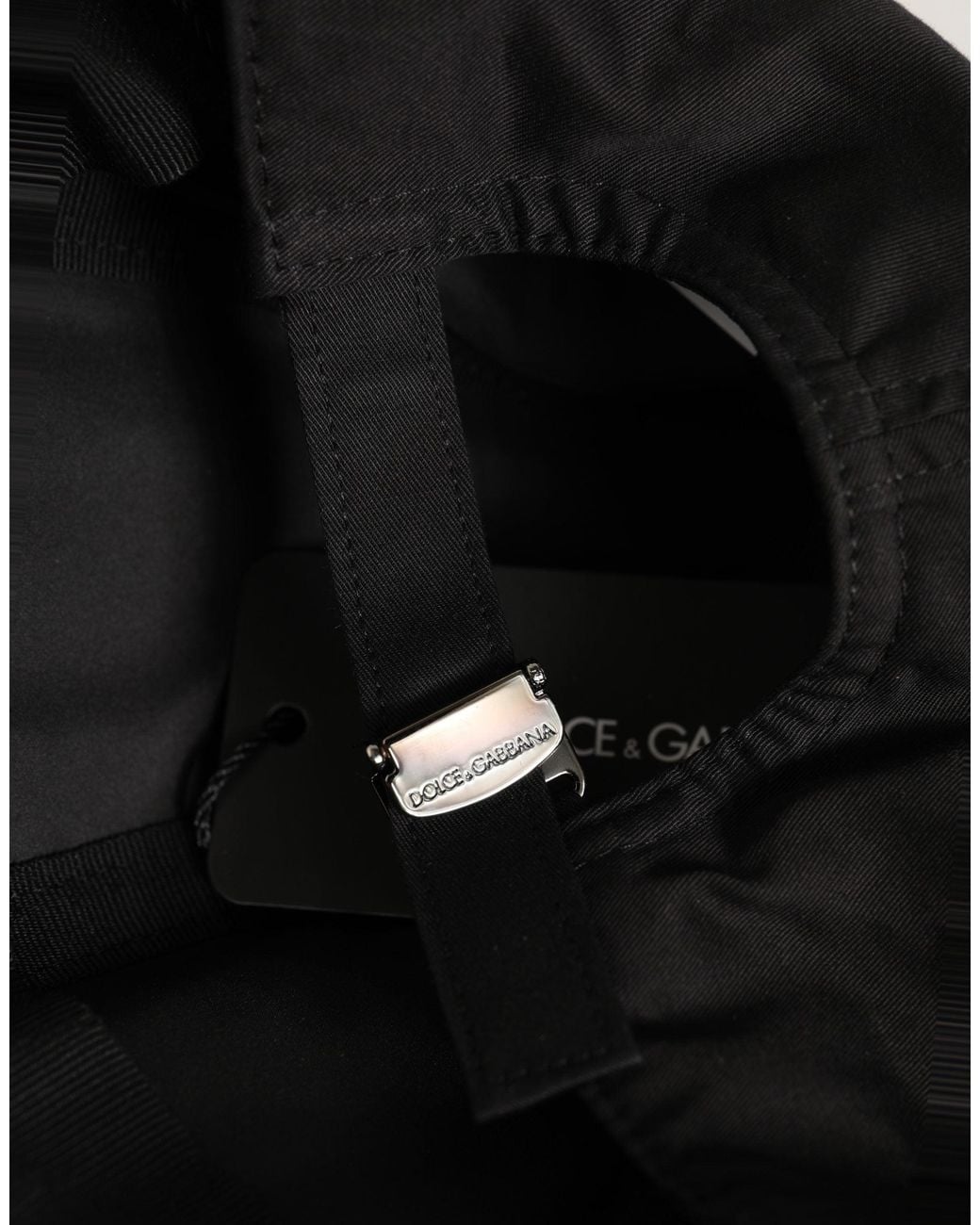 Dolce & Gabbana Black Cotton Baseball Cap 6 Panels Hat Elastane for men