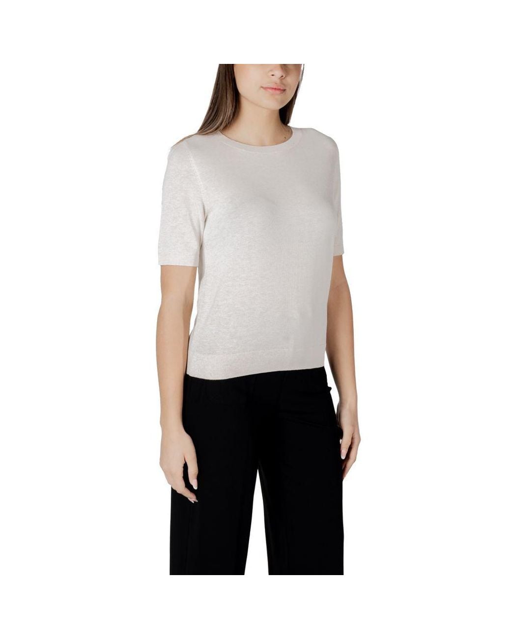 Street One White Beige Viscose Sweatshirt