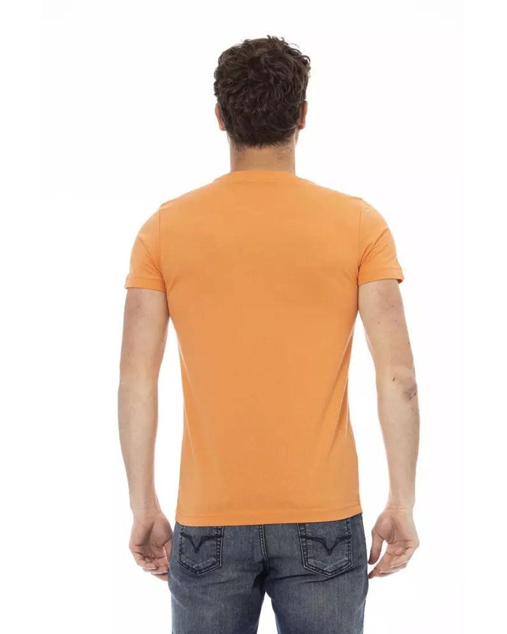 TRUSSARDI ACTION Blue Orange Cotton Men T for men