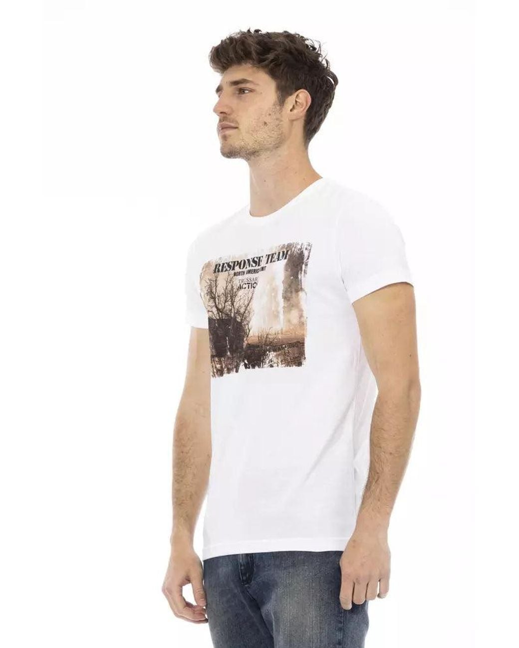 TRUSSARDI ACTION White Cotton Men's T for men