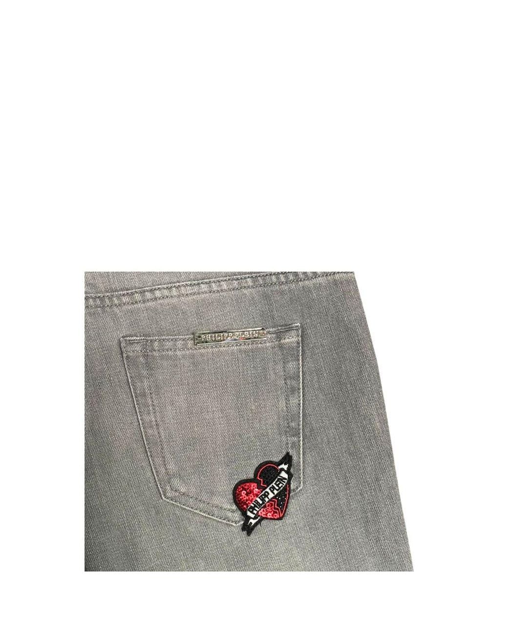 Philipp Plein Gray Cotton Jeans