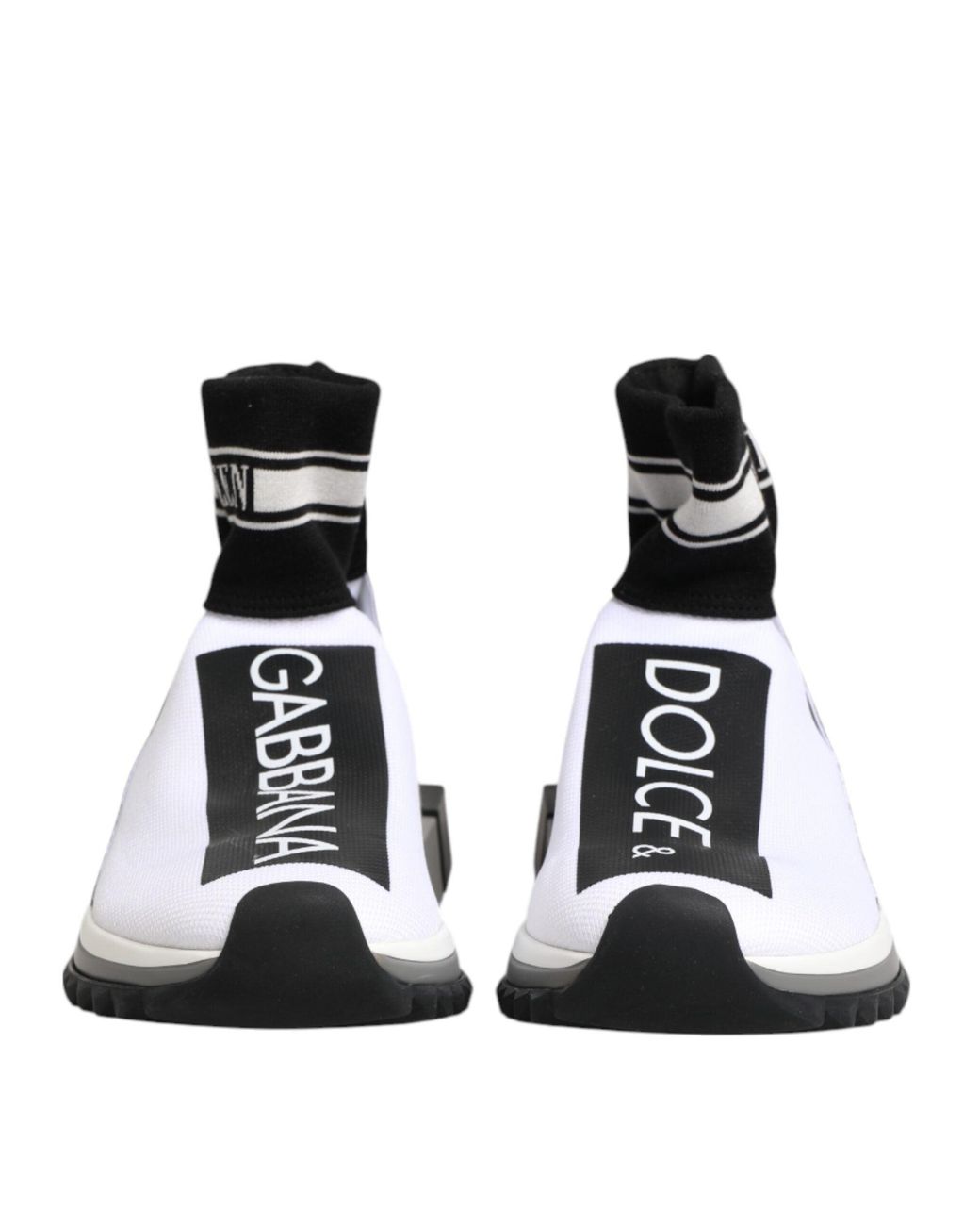 Dolce & Gabbana White Sock Sneaker Logo Detail