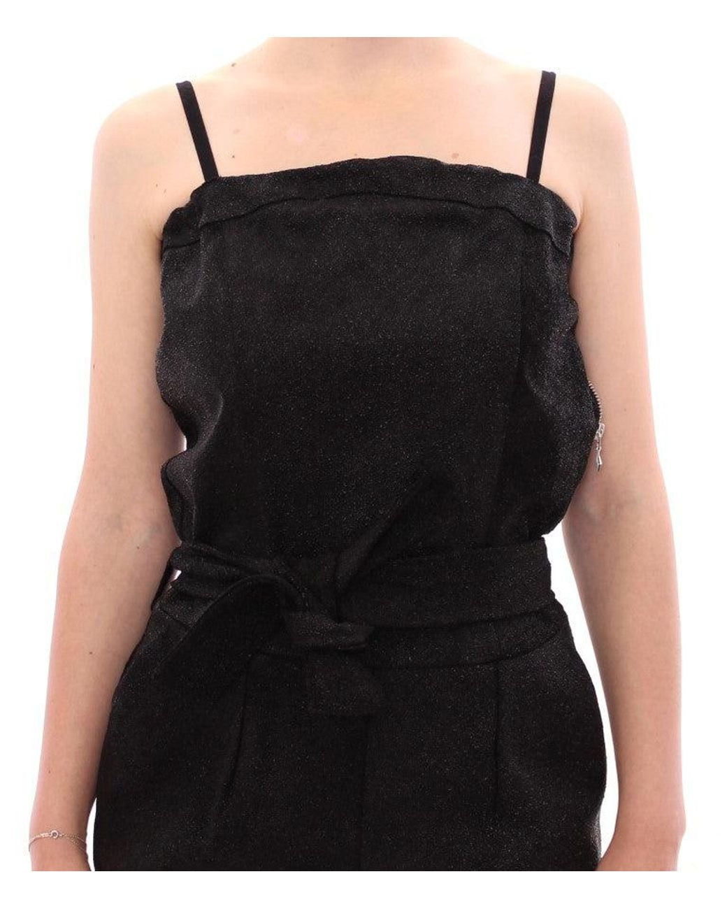 La Maison Du Couturier Leather Jumpsuit Black Gss10365