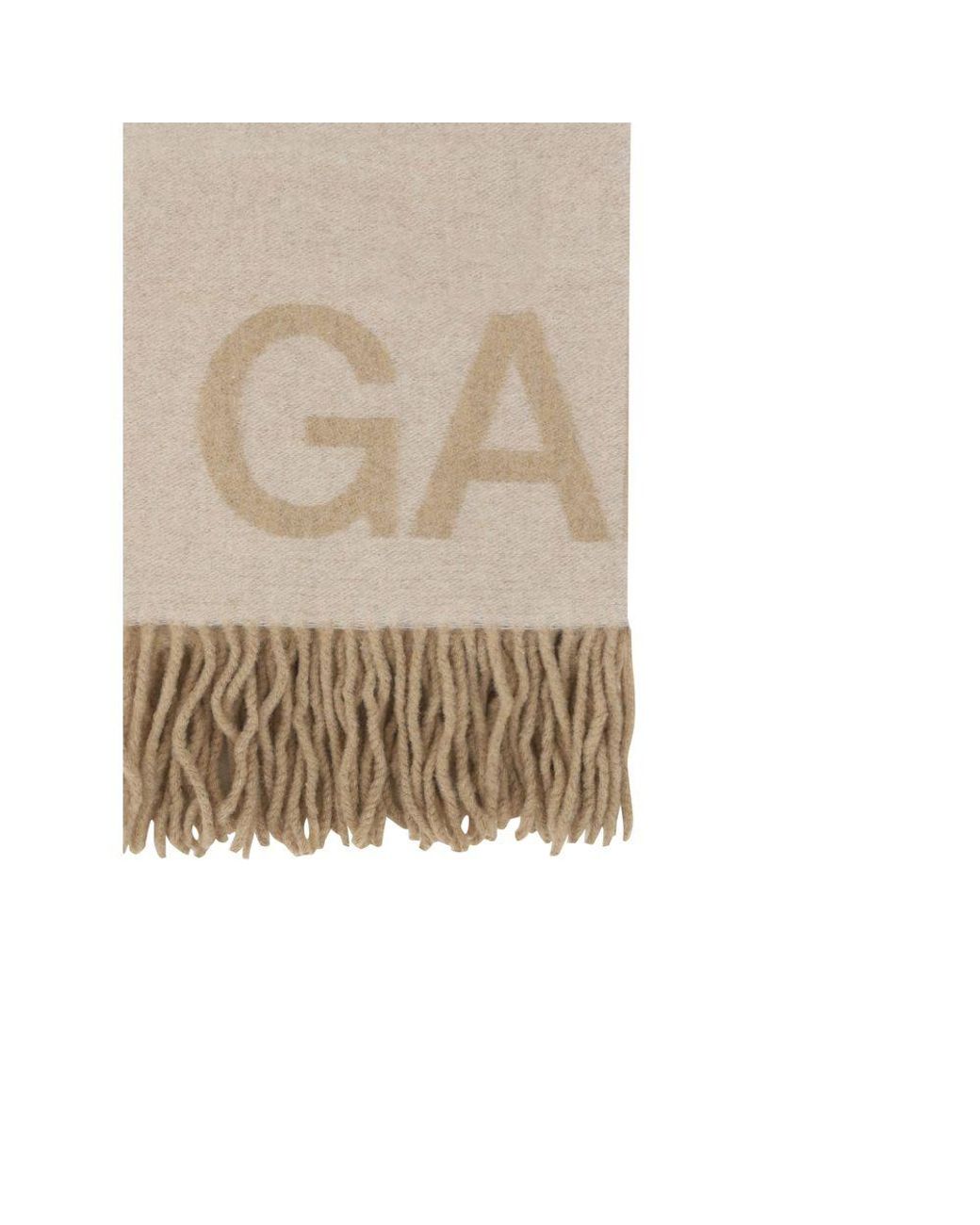 Ganni Natural Wool Oves Aries Foulard