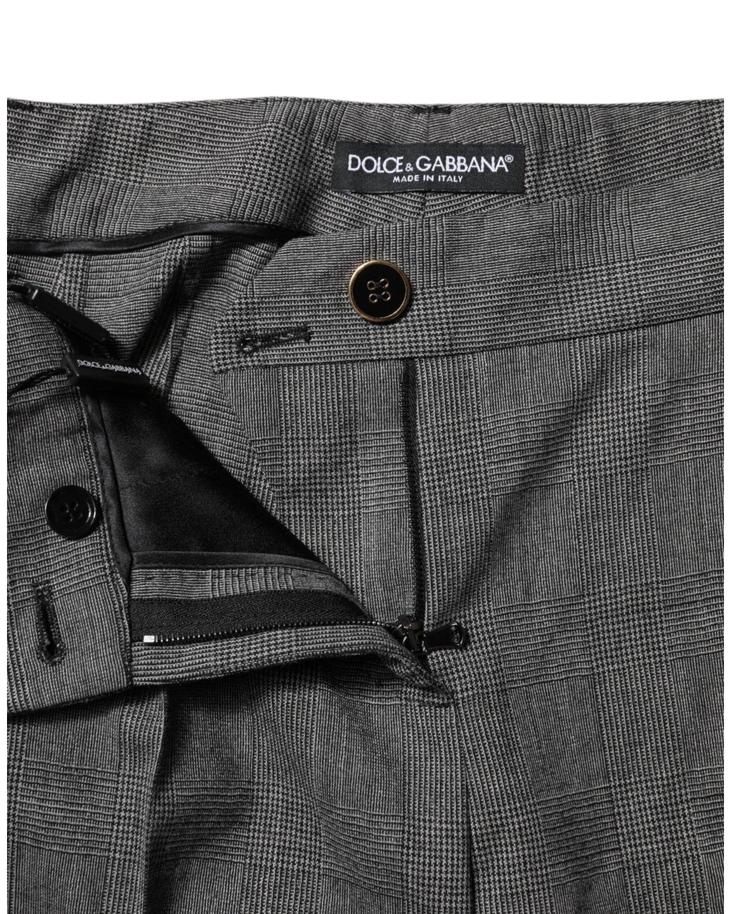 Dolce & Gabbana Gray Plaid Straightleg Pants