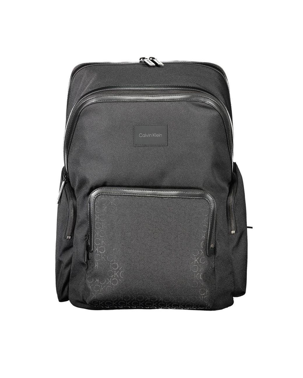 Calvin Klein Gray Black Polyester Men Backpack for men