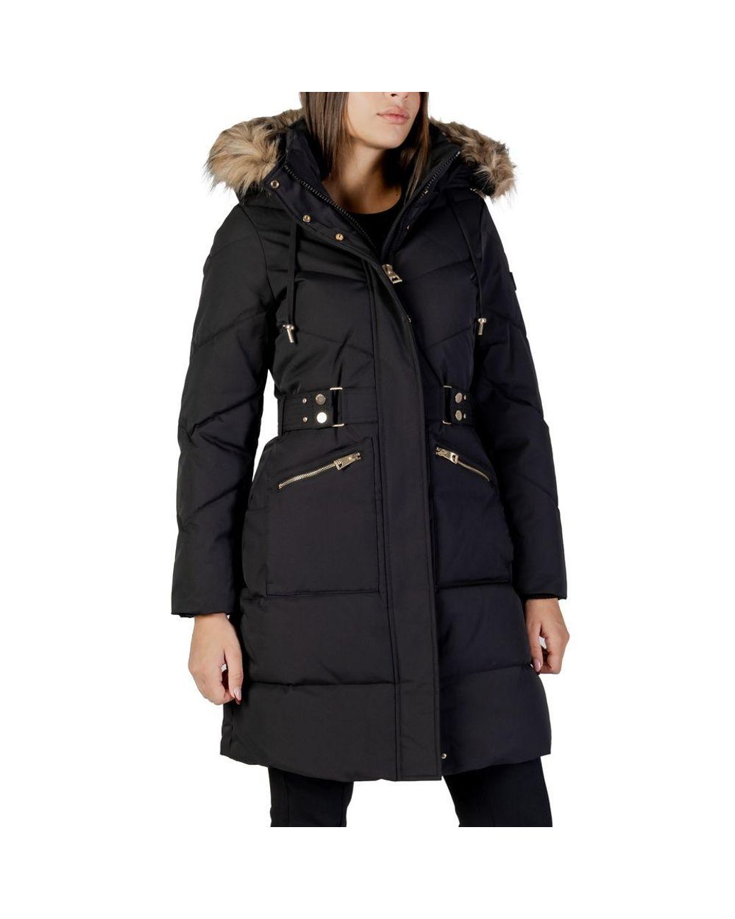 Guess Black Polyester Coat