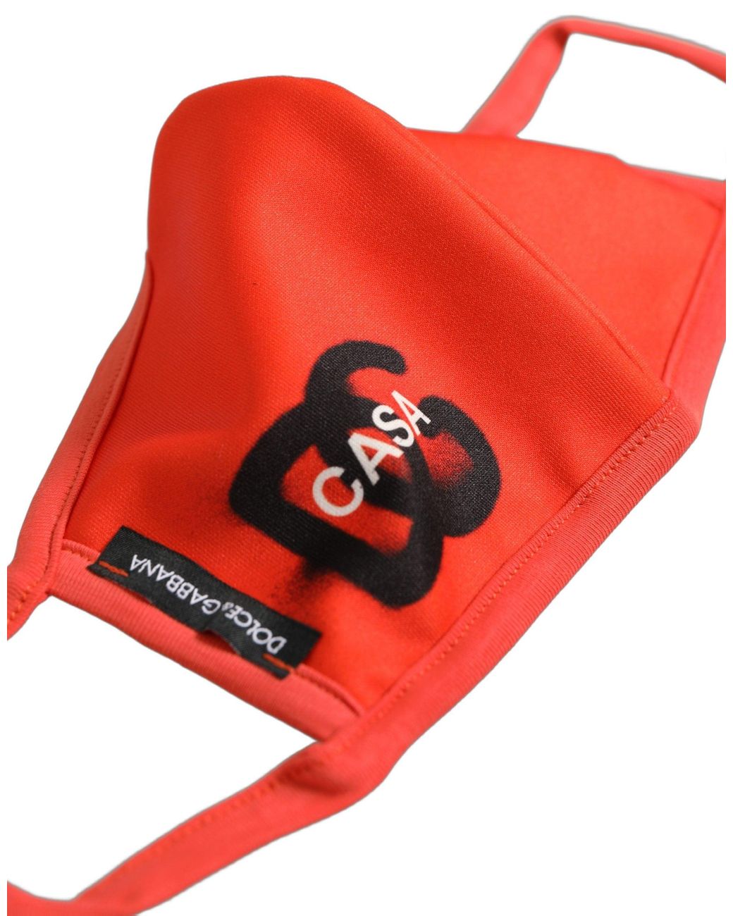 Dolce & Gabbana Red Polyester Dg Casa Logo Elastic Ear Strap Face Mask for men