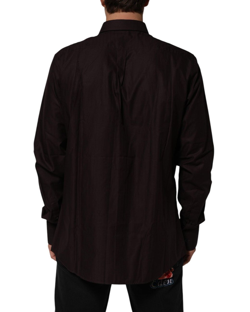 Dolce & Gabbana Black Cotton Longsleeve Martini Dress Shirt for men