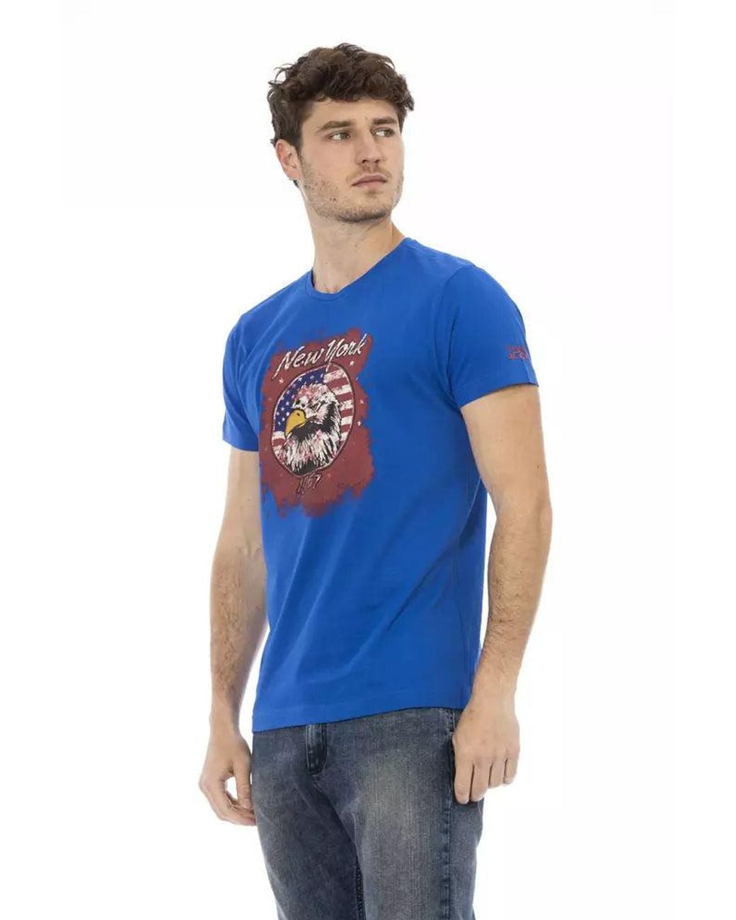 TRUSSARDI ACTION Blue Cotton Men's T for men