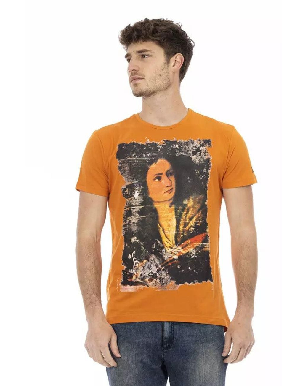 TRUSSARDI ACTION Orange Cotton Men's T for men