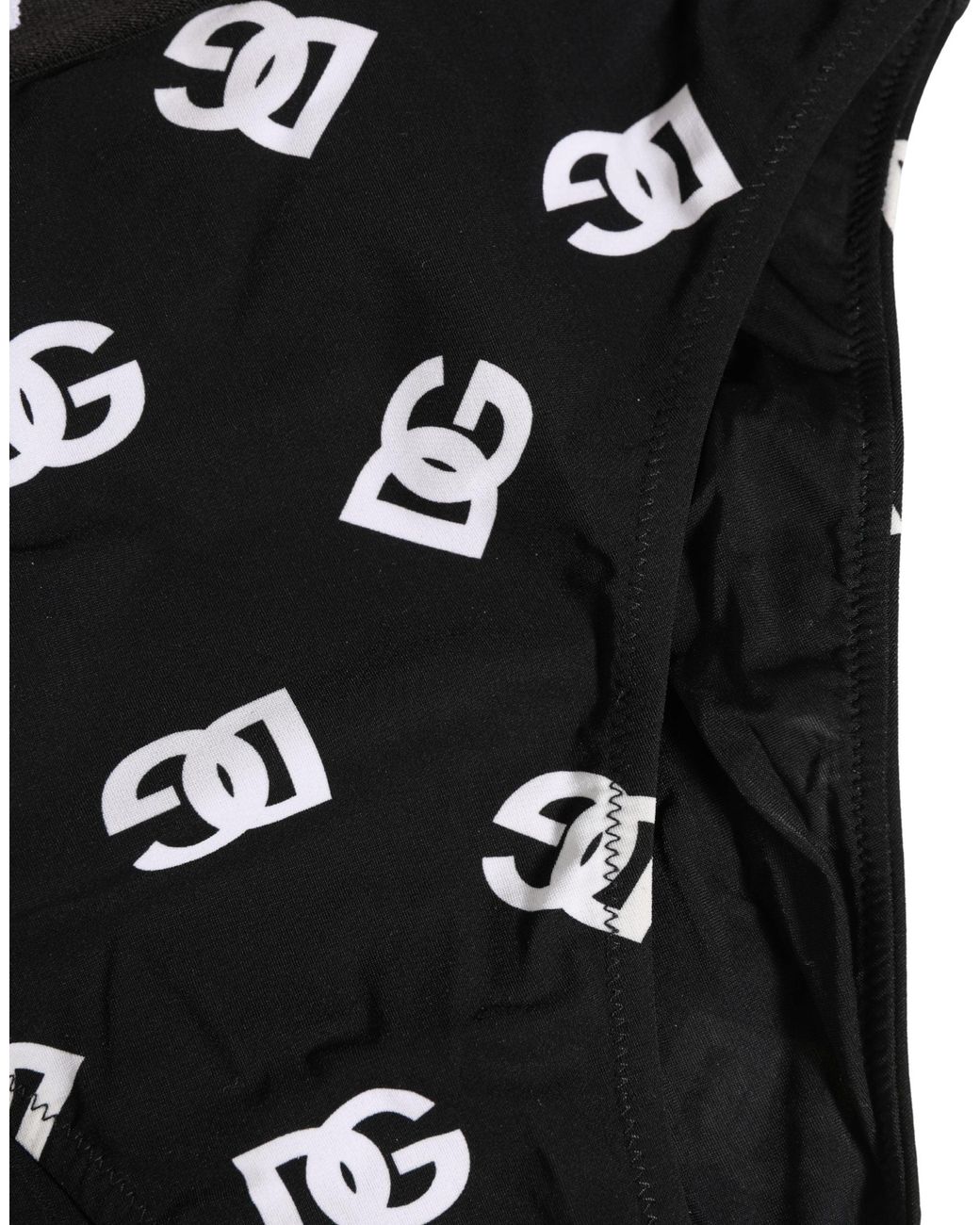 Dolce & Gabbana White Black Logo Waistband Midi Brief Underwear