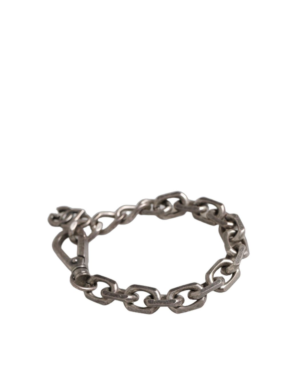 Dolce & Gabbana Metallic Silver Tone Heavy Chain Link Signature Dg Logo Bracelet