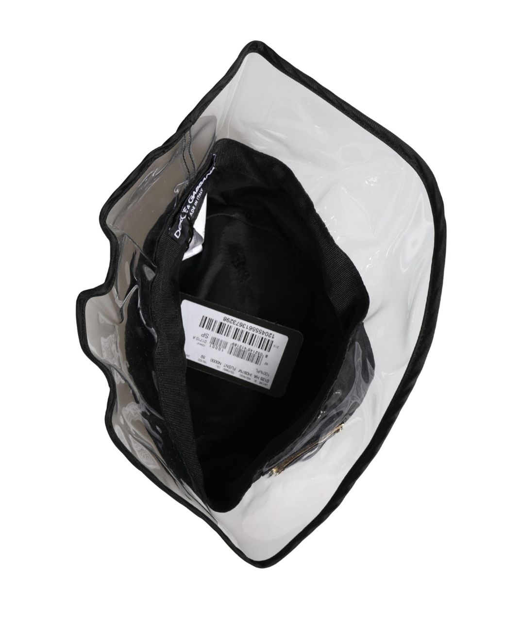 Dolce & Gabbana Black Plastic Fisherman Bucket Capello Hat Polyester for men