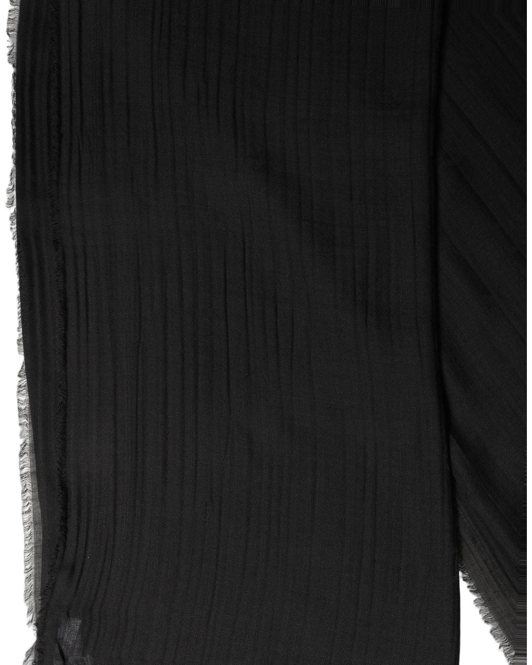 Dolce & Gabbana Black Silk Wool Fringed Men Lace Stole Scarf for men
