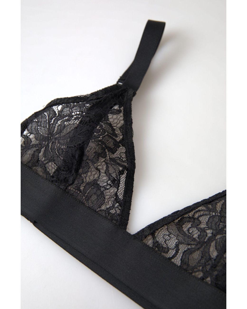 Dolce & Gabbana Black Floral Lace Nylon Stretch Bra Underwear