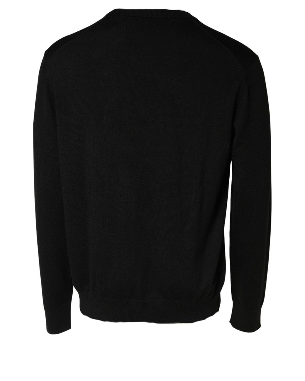 Dolce & Gabbana Black Wool Dg Logo Men Crew Neck Sweater for men