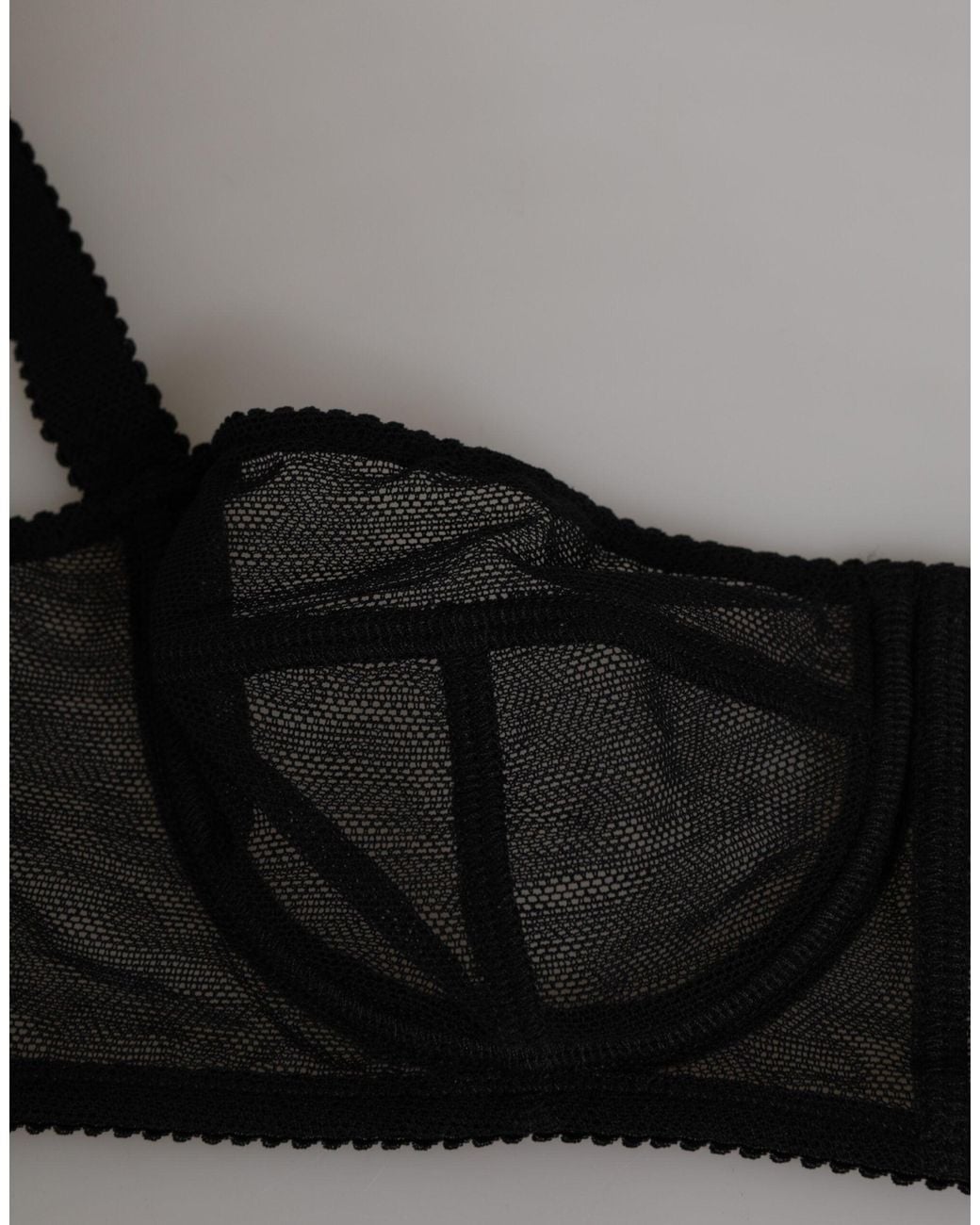 Dolce & Gabbana Black Floral Underwired Balconette Bra Underwear Co+21+Pa Clothing