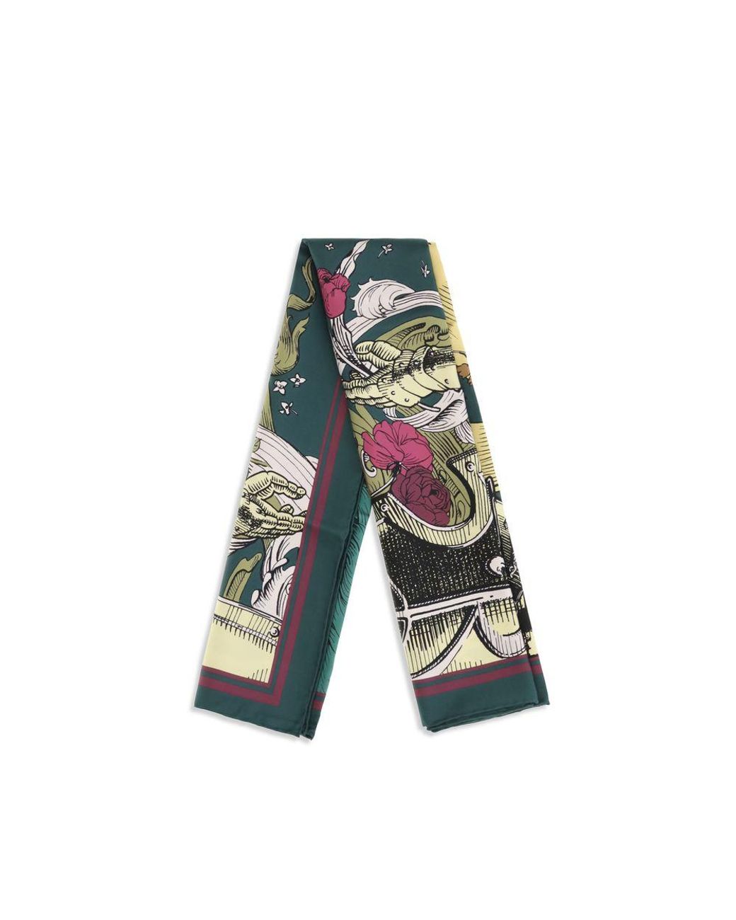 Burberry Green Bicolor Silk Scarf for men