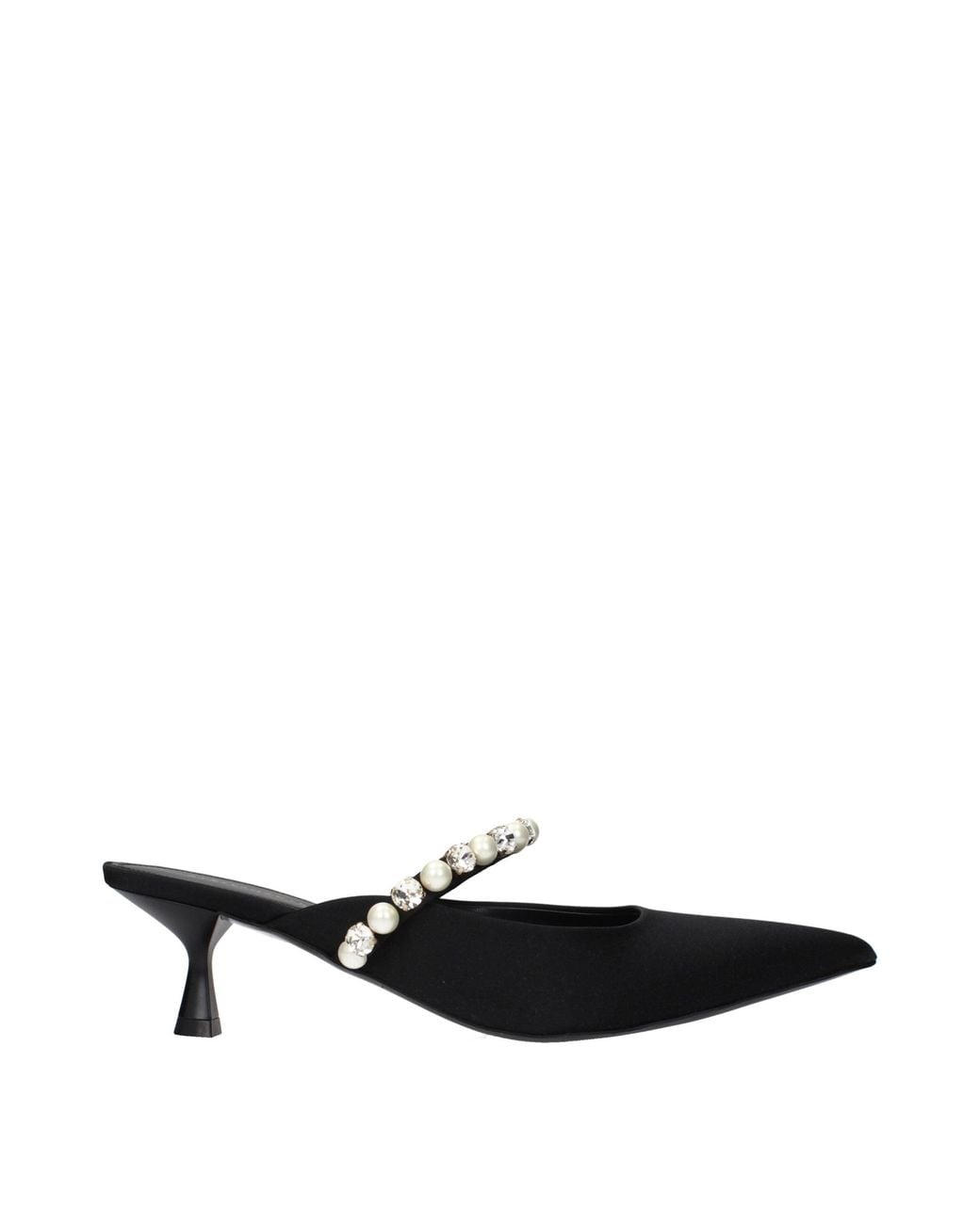 Stella McCartney Black Satin Stiletto Heel Sandals