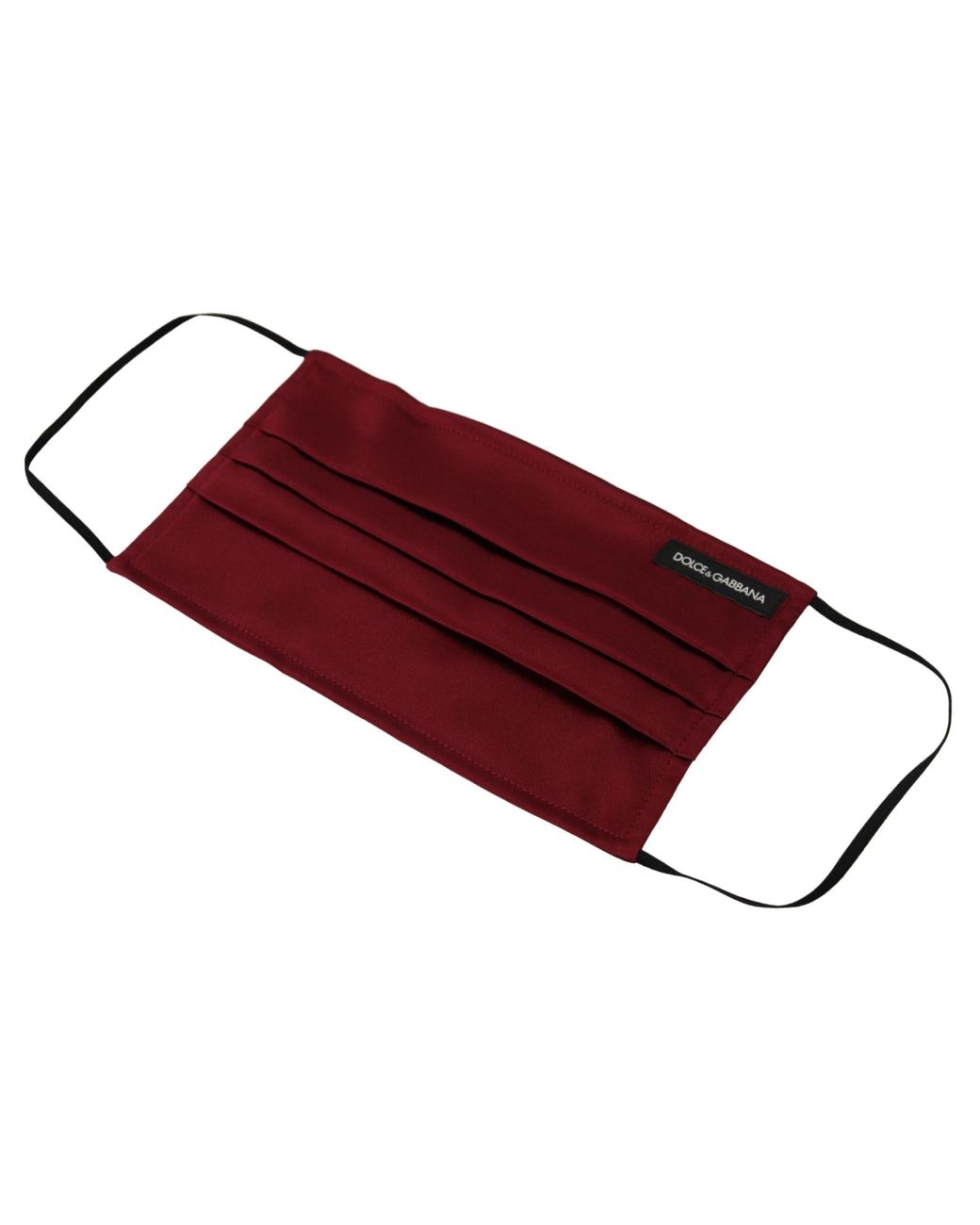 Dolce & Gabbana Red Silk Pleated Elastic Ear Strap Face Mask