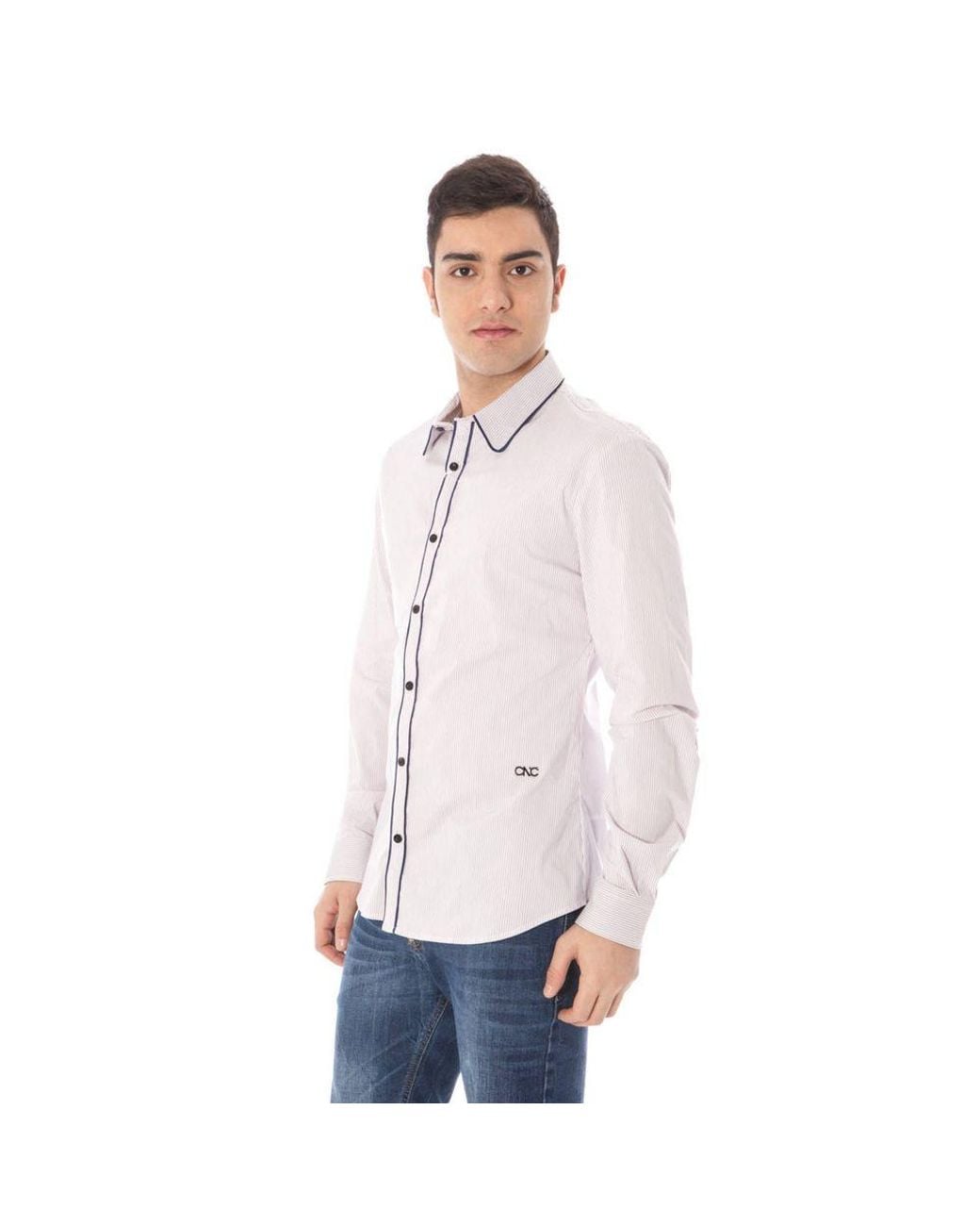 CoSTUME NATIONAL White Rosa Cotton Men Shirt for men