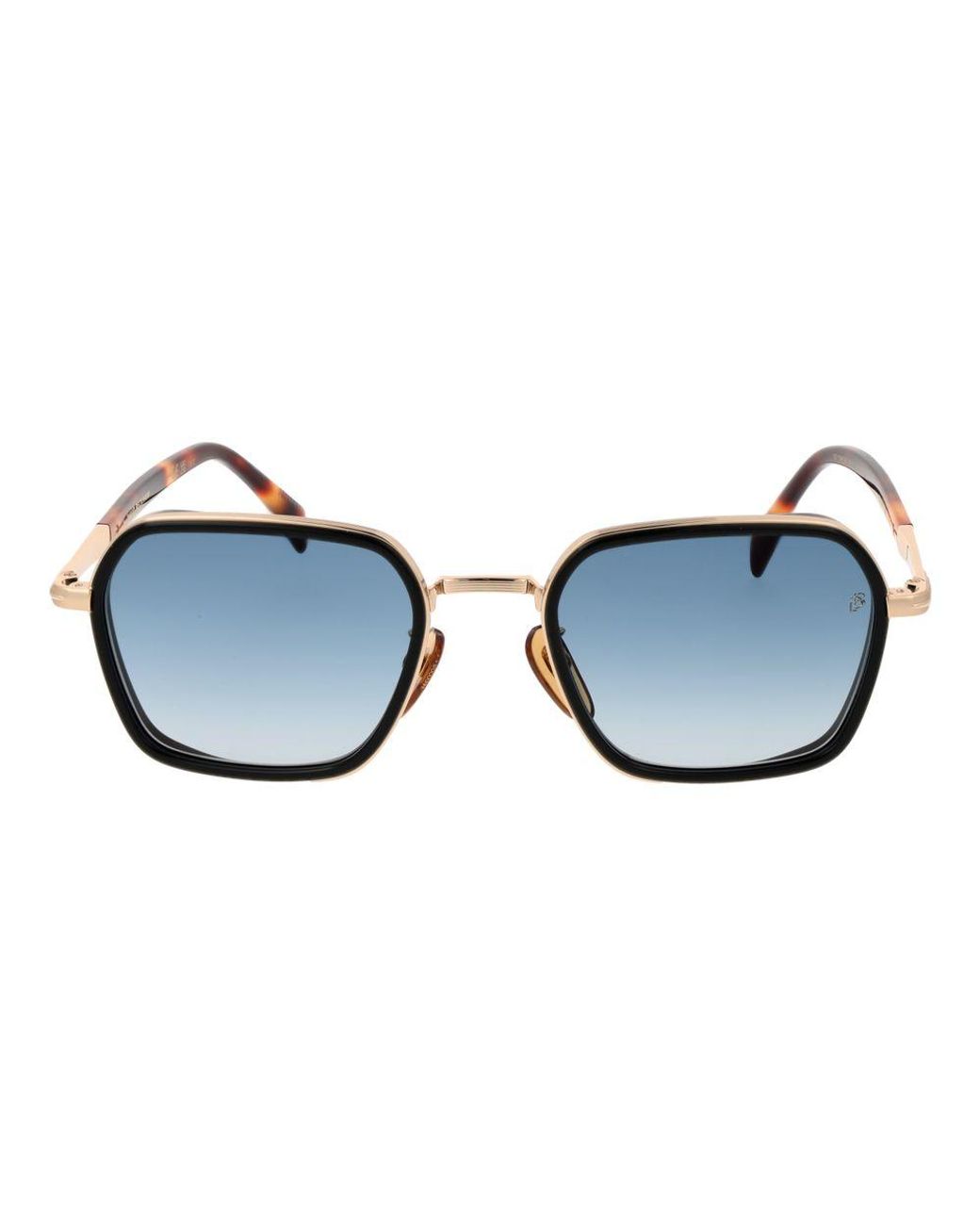 David Beckham Blue Gold Metal Sunglasses for men