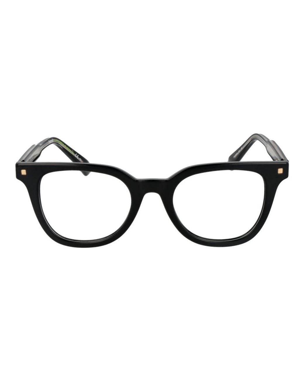 Polaroid Black Full-Rim Panto Optical Frames With Plastic Demo Lenses