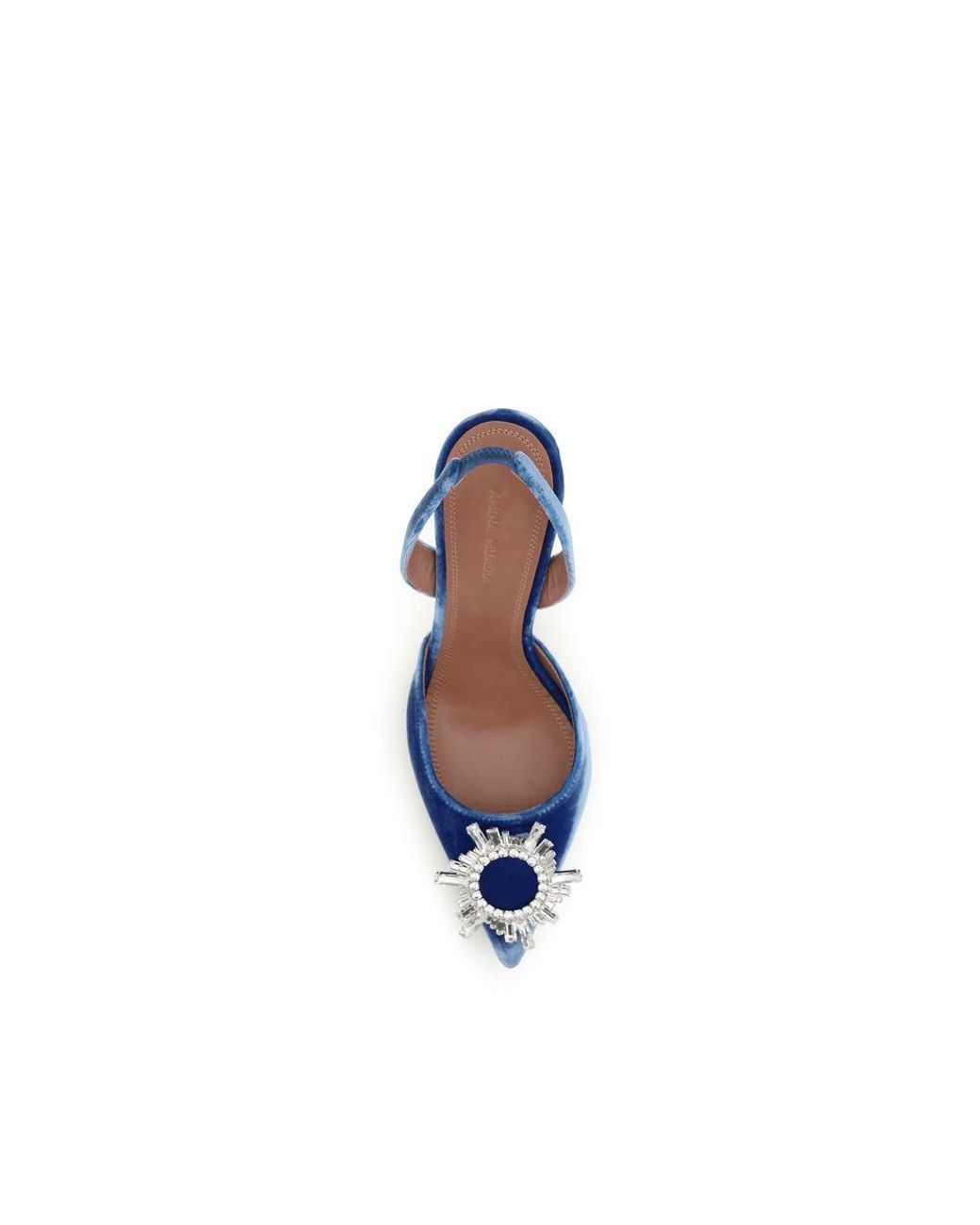 AMINA MUADDI Blue Velvet Sandals