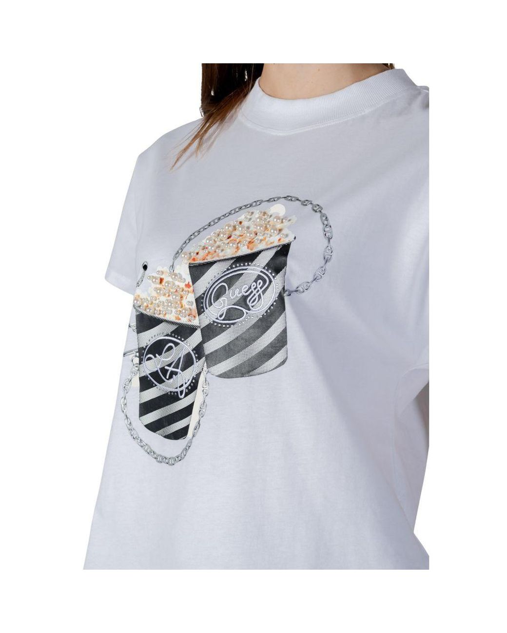 Guess Blue White Cotton T