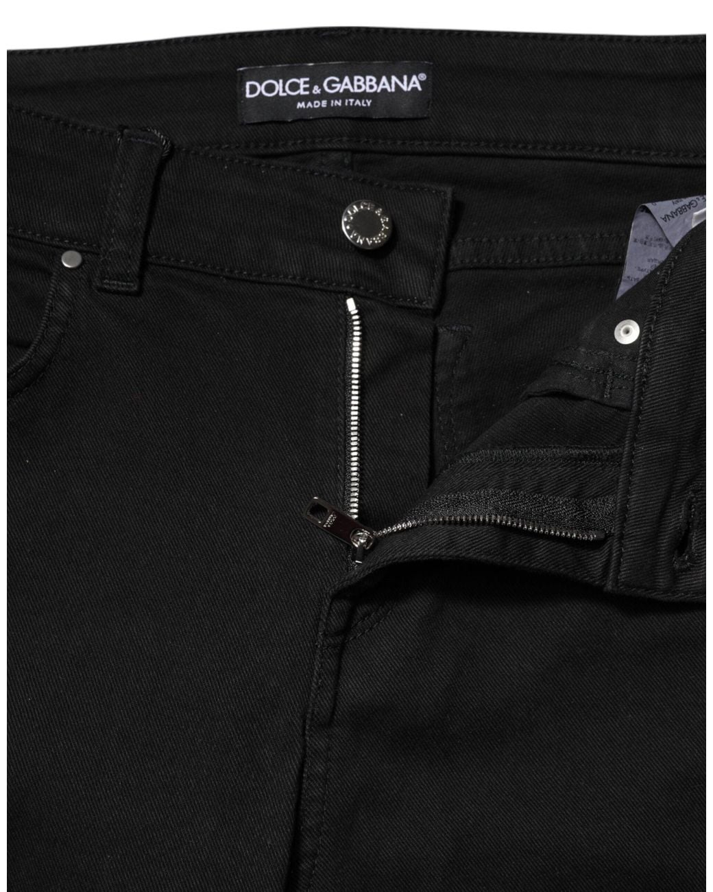 Dolce & Gabbana Black Slim Fit Jeans Cotton