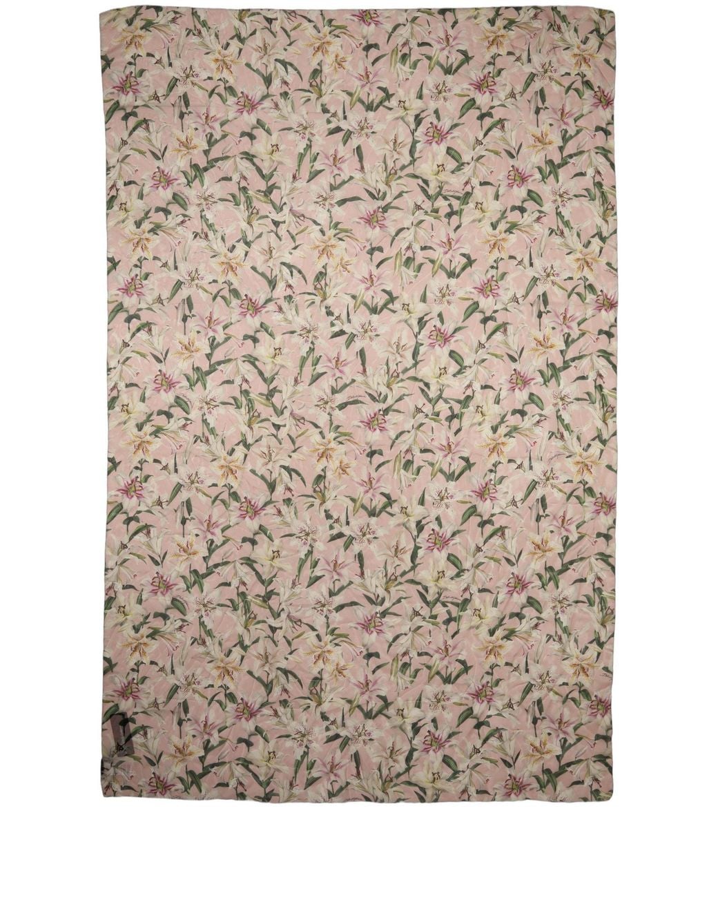 Dolce & Gabbana White Pink Silk Floral Chiffon Long Stole Scarf
