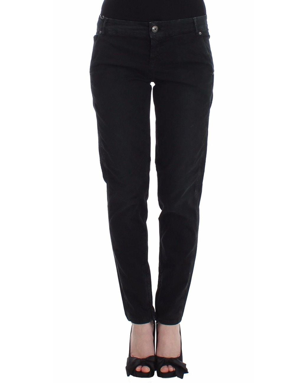 Ermanno Scervino Black Blue Slim Jeans Denim Pants Skinny Leg Straight