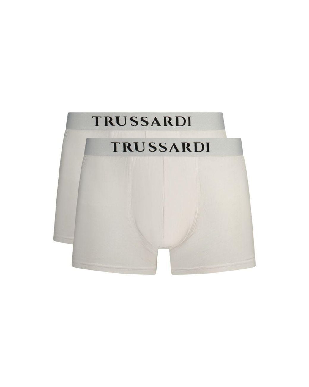 Trussardi Gray Bianco Cotton Men Boxer Short for men
