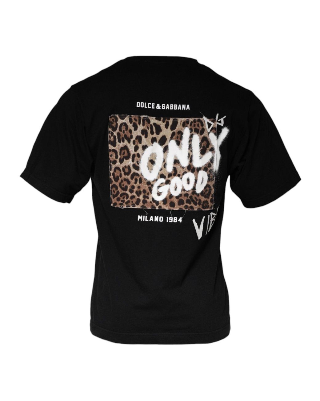 Dolce & Gabbana Black Amore Print Cotton Crew Neck T-Shirt for men