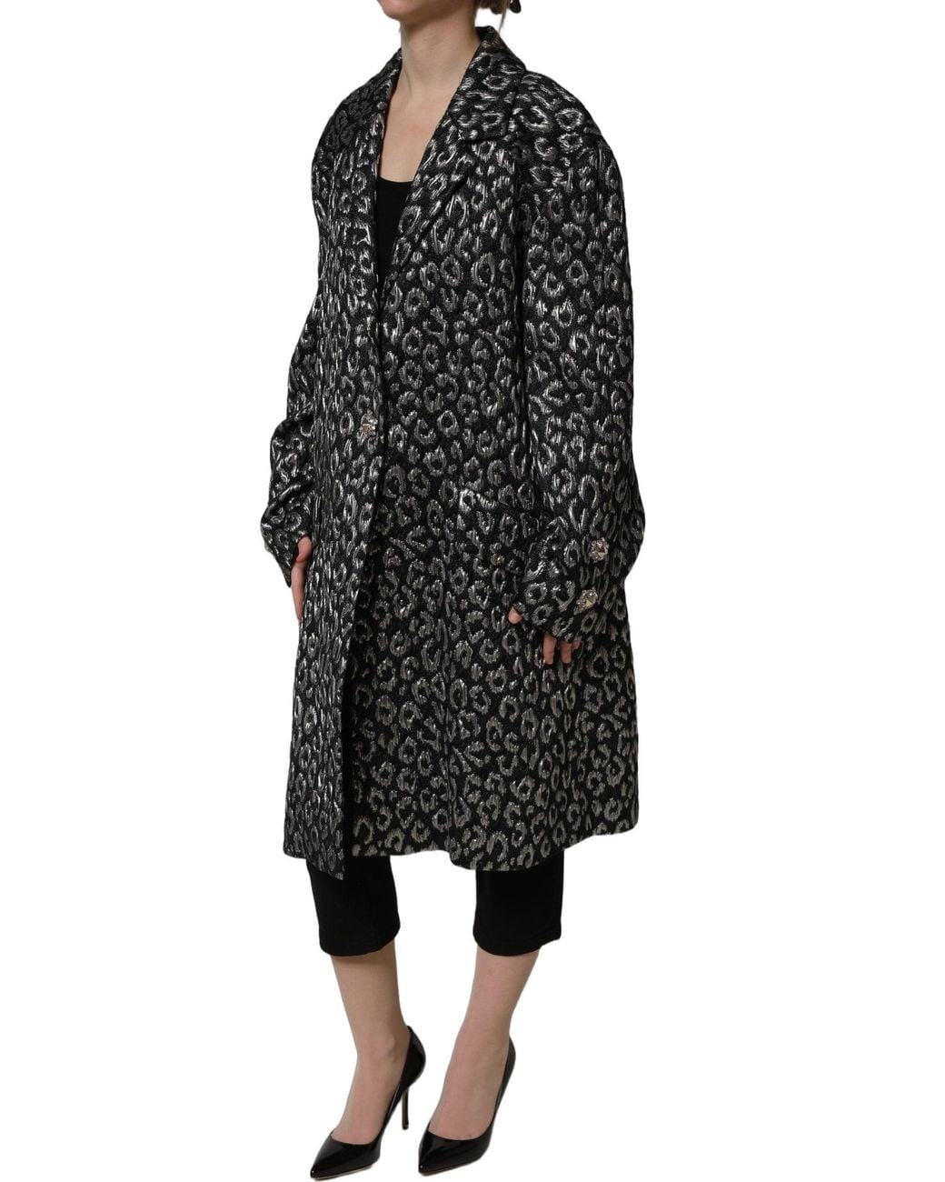 DI STAVNITSER Black Brown Mohair Belted Long Trench Coat Jacket