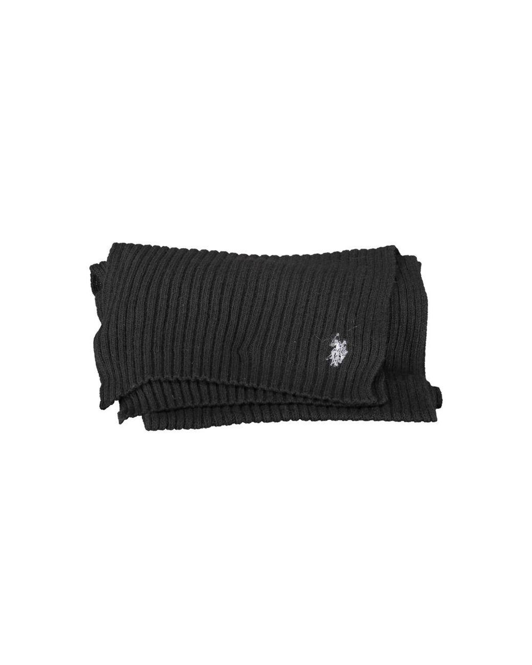 U.S. POLO ASSN. Black Wool Men's Scarf for men