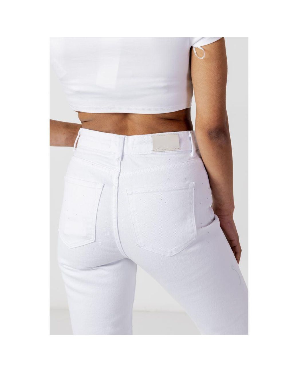 ONLY White Cotton Jeans & Pant
